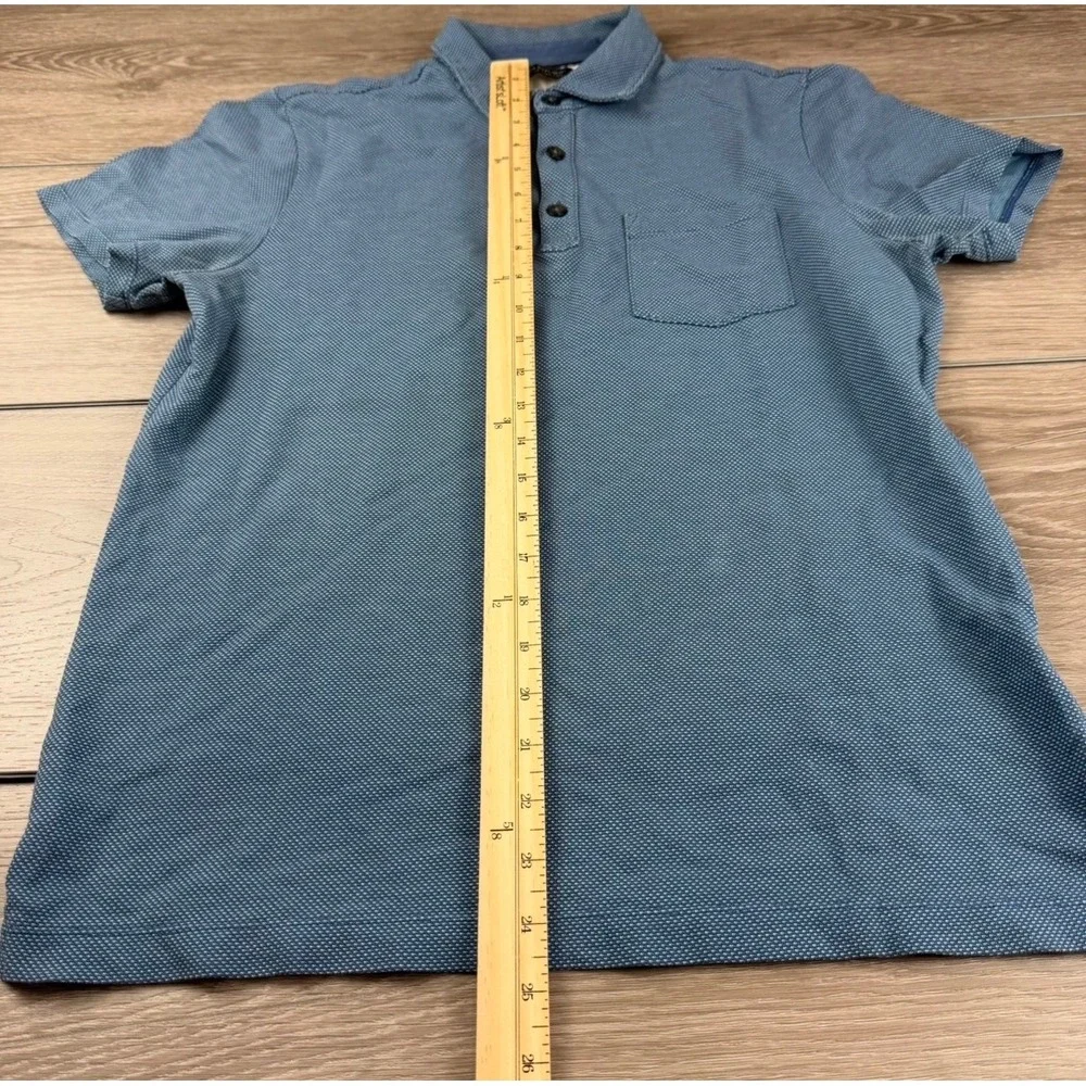 Banana Republic Mens Performance Pique Polo Standard Fit Blue Small